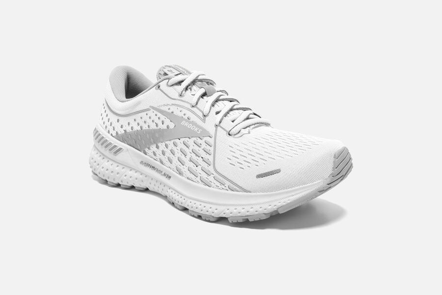 Brooks Running Shoes - Adrenaline GTS 21 Road Womens - White/Grey - XIK-840257